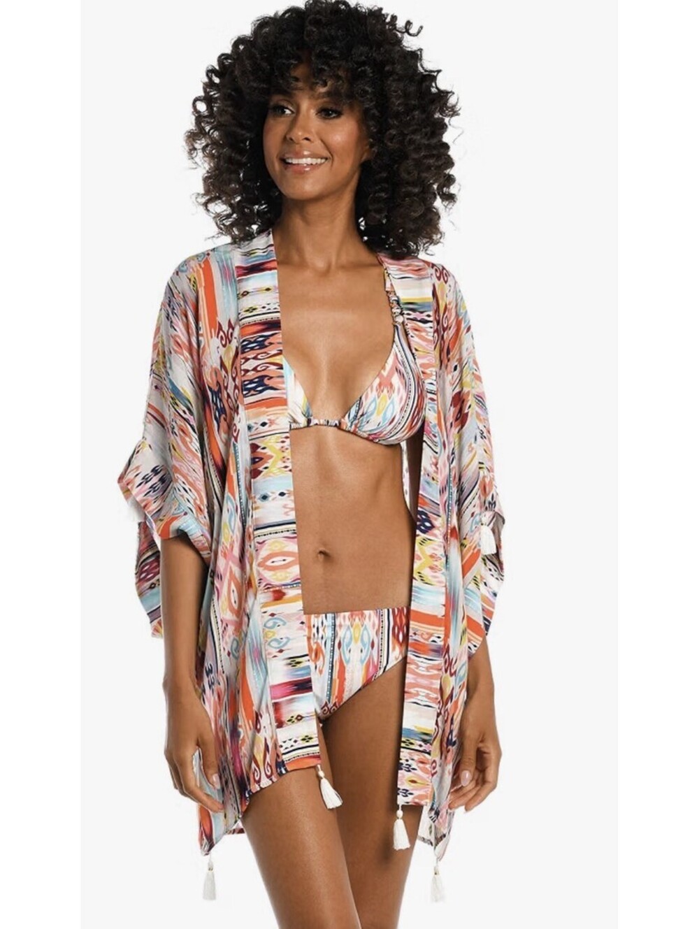 La Blanca Desert Dream Open‑Front KimonoCover‑Up One Size